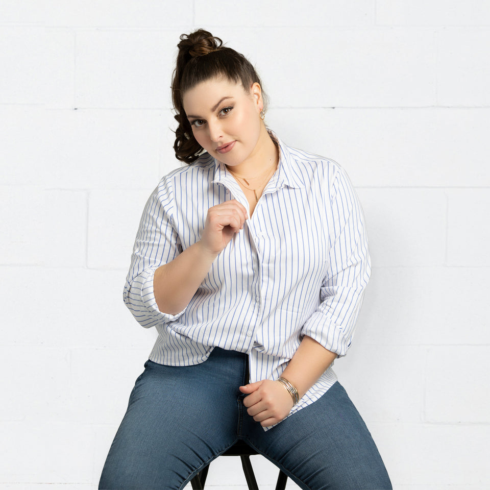 The Made for You Shirt - Blue Striped