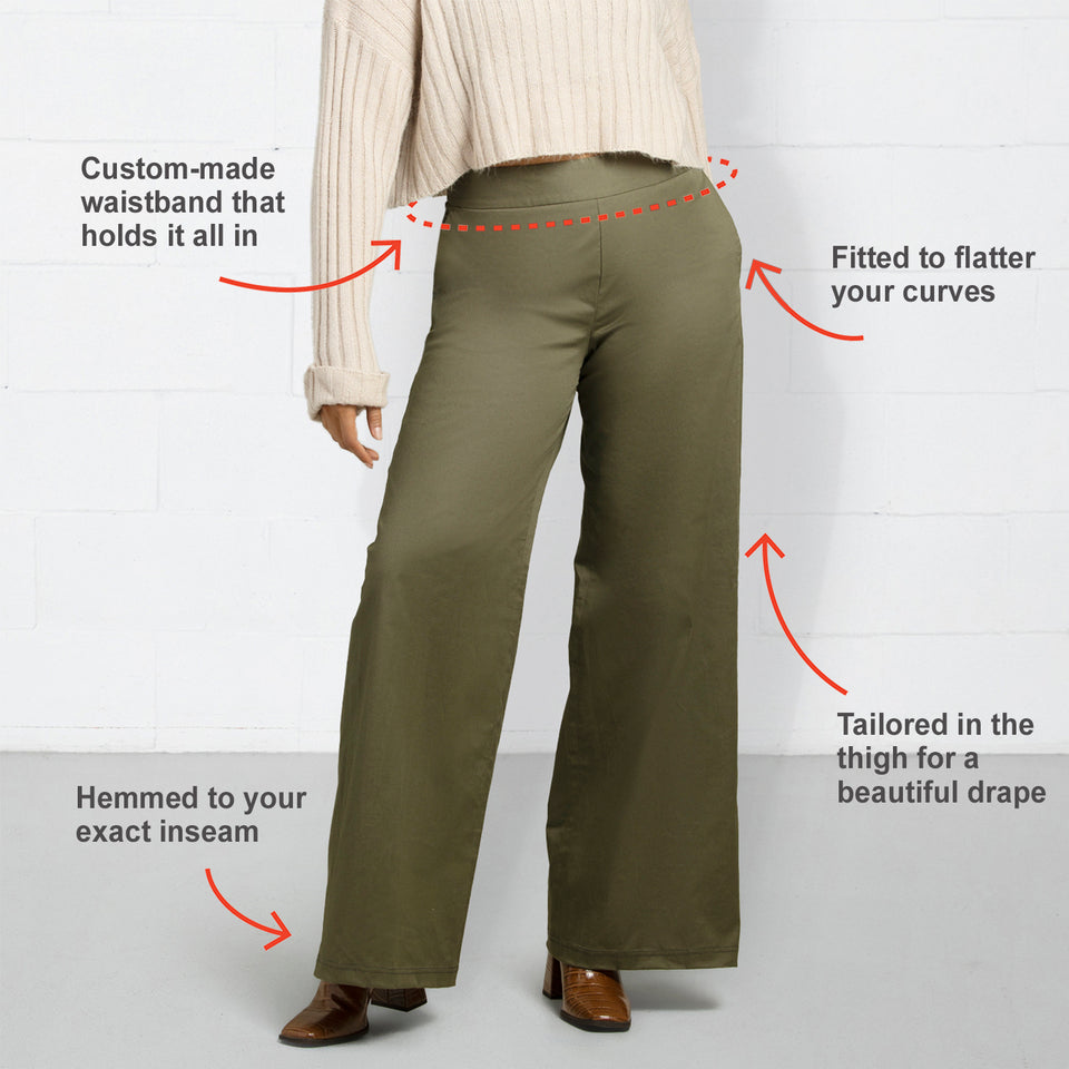 Your Work to Weekend Pant - Wide Leg - Olive