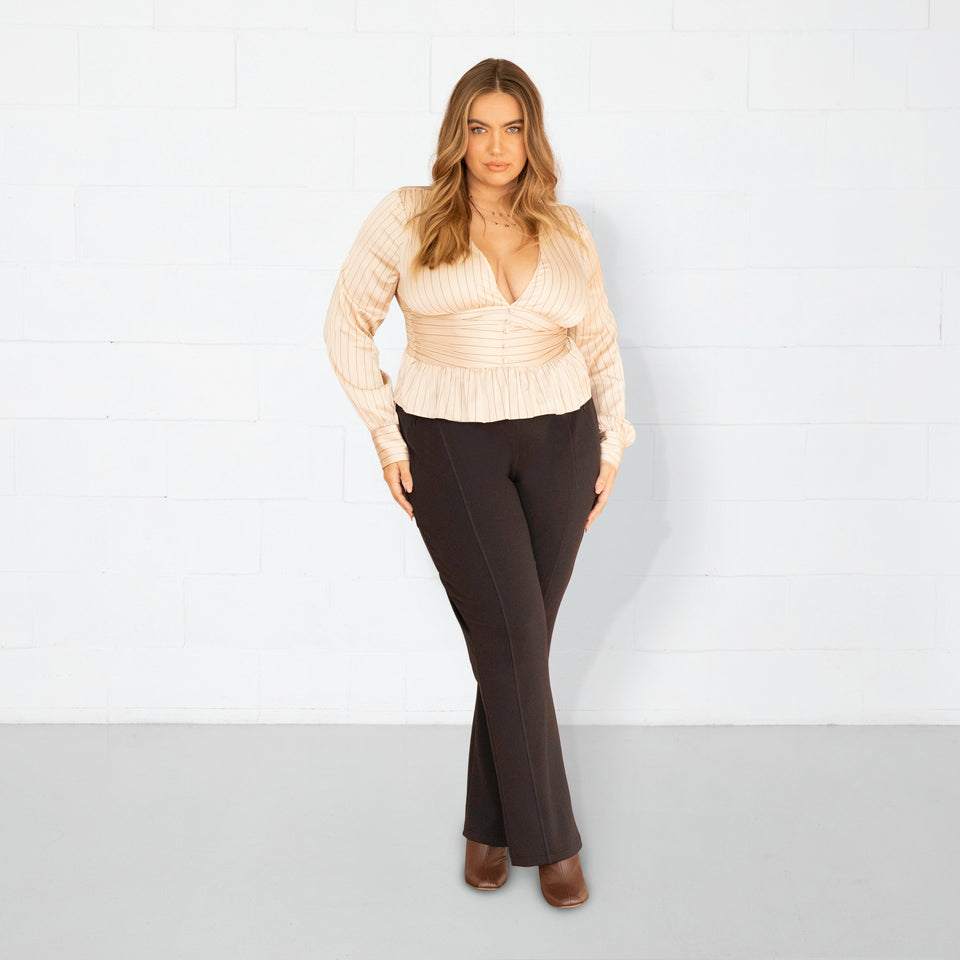 Katella Vegan Leather Straight Leg Pants • Shop American Threads Women's  Trendy Online Boutique – americanthreads